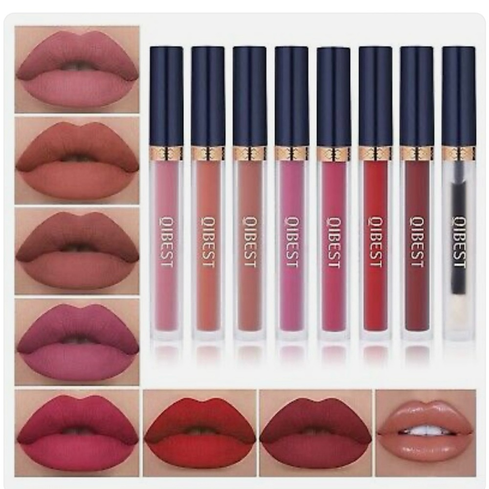 New-Qibest Matte Lipstick Set 7+1